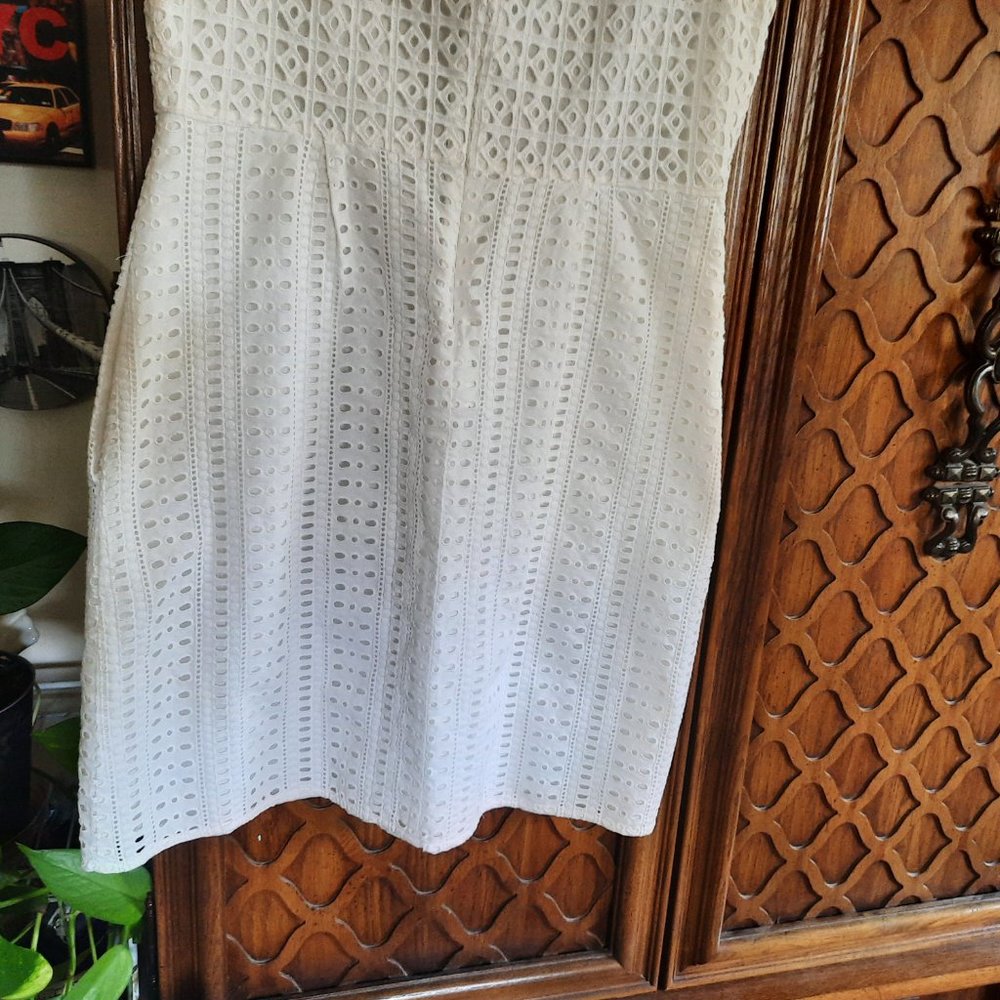 MADEWELL White Eyelet Trail Mini Sleeveless Sheath Dress with Pockets! - 6 - Picture 12 of 16